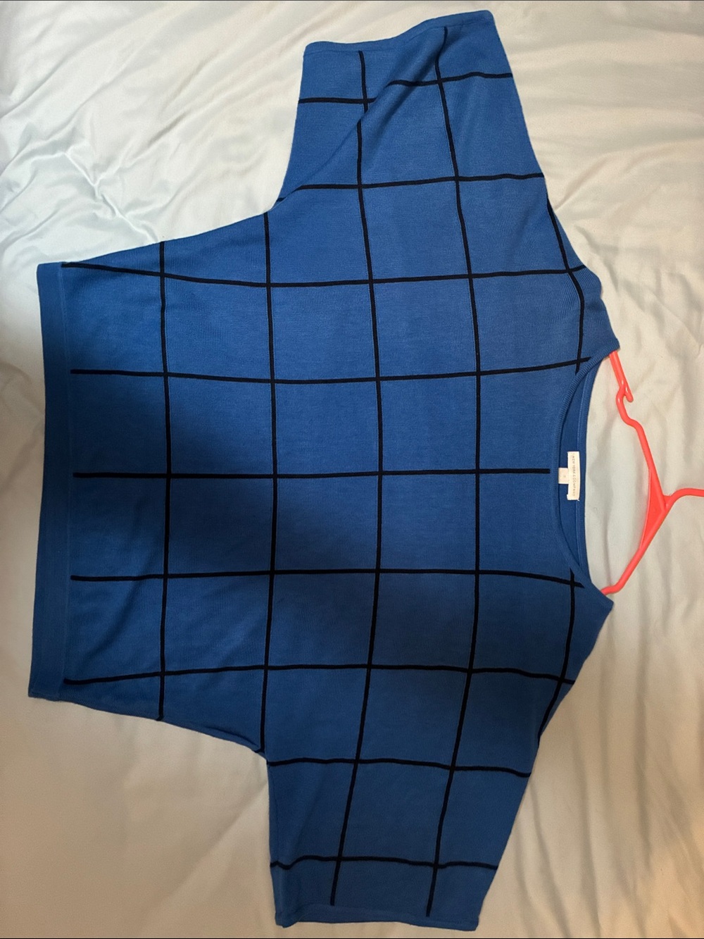 New York & Company Blue Grid-Print Women’s Sweater